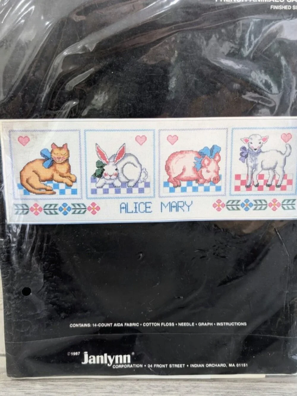 Janlynn Counted Cross Stitch French Animals Sampler 26